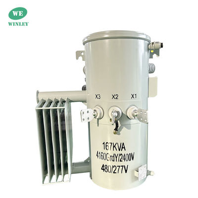 Mua 167Kva Single Phase Pole Mounted Transformer Step Down 12.47KV Dầu ngâm ANSI IEEE DOE 2016 Tiêu chuẩn Bộ biến áp phân phối điện trên cao sản xuất trực tuyến