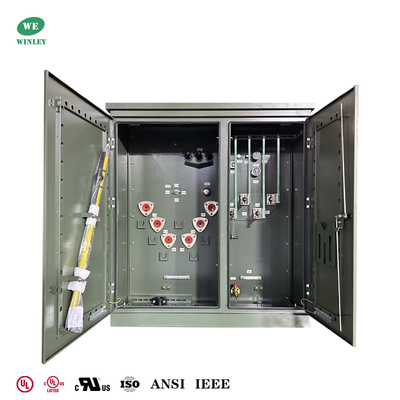 Mua UL liệt kê 300Kva 3 pha Pad gắn biến áp 12,47KV đến 480V Nguồn cấp phóng xạ Tiêu chuẩn ASNI / IEEE sản xuất trực tuyến