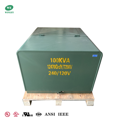 Mua Tiêu chuẩn IEEE UL được chứng nhận 100Kva Mô hình pha đơn Padmount Tiểu biến áp Lưu điện 12.47KV đến 240/120V sản xuất trực tuyến