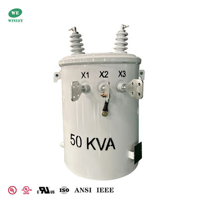 Mua Máy biến áp gắn trên cột một pha 50kva được UL liệt kê 4160V Đến 240V 480V Tiêu chuẩn ANSI IEEE sản xuất trực tuyến