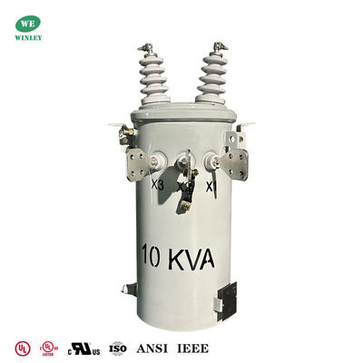 Mua 10KVA Single Phase Pole Mounted Distribution Transformer with Copper Windings and Grain-Oriented Steel Core for Compact Footprint sản xuất trực tuyến
