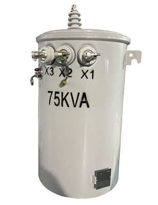 Máy biến áp loại dầu gắn cực 75KVA 7620V 13200V một pha