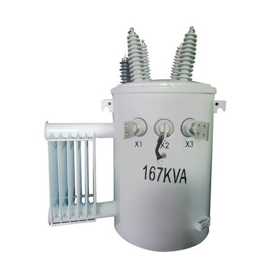 167kva Đường cột trên cùng pha đơn gắn máy biến áp phân phối điện 12kv