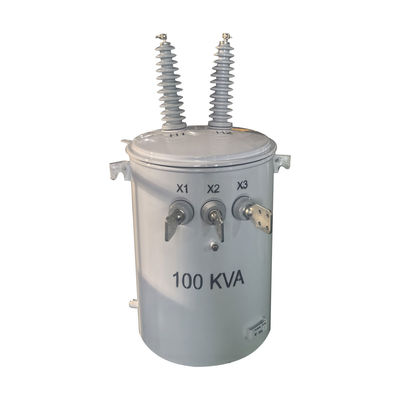 100kva Đường điện pha đơn gắn loại máy biến áp phân phối dầu ngâm 24,9KV đến 240V