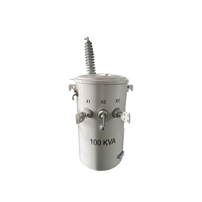 100 Kva Đơn cột gắn máy biến áp phân phối loại dầu 34,5KV đến 120V Tiêu chuẩn IEEE