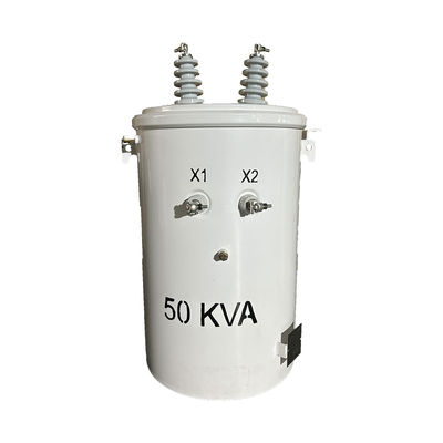 50KVA Máy biến áp phân phối cột pha đơn dầu chìm 12470V đến 277V