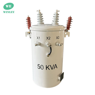 50kva Single Phase Pole Mounted Transformer Oil Thấm dầu 12.47KV 304SS ANSI / IEEE C57
