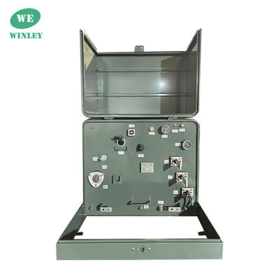 Nhà ở 200Kva pha đơn đệm gắn máy biến áp phân phối dầu ngâm 34500V đến 120V