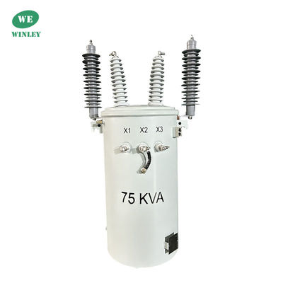 75kva Cột gắn máy biến áp dầu ngâm 22860V Máy biến áp điện