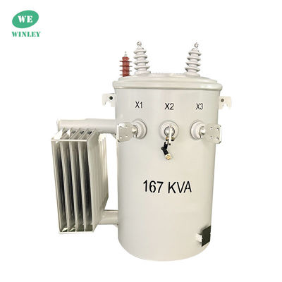 167Kva Cột gắn máy biến áp phân phối pha đơn bước xuống 12.47KV 2 dây dầu ngâm IEEE tiêu chuẩn