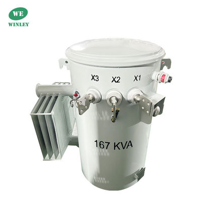 CSP loại 167Kva Đường cột gắn đơn pha Máy biến áp phân phối 4160V Dắm dầu Tiêu chuẩn ANSI IEEE CSA 100Hz