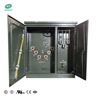 UL chứng nhận 300Kva Pad Mount Ba pha phân phối ngâm dầu 12470V đến 480V Với CT ANSI IEEE DOE 2016 tiêu chuẩn