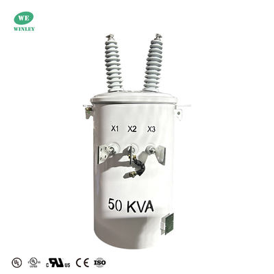 Máy biến áp ngâm dầu một pha tiêu chuẩn ANSI được UL chứng nhận 50KVA 22.86KV, lắp trên cột