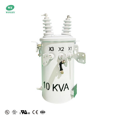 Máy biến áp phân phối 10KVA ngâm dầu trung thế một pha gắn trên cột điện, máy biến áp điện 12470V đến 120V