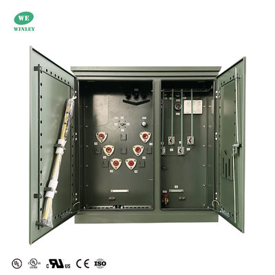 UL được chứng nhận 150Kva Ba pha đệm gắn máy biến áp dầu ngâm phân phối 12.470V đến 480V đáp ứng tiêu chuẩn ANSI IEEE CSA DOE2016