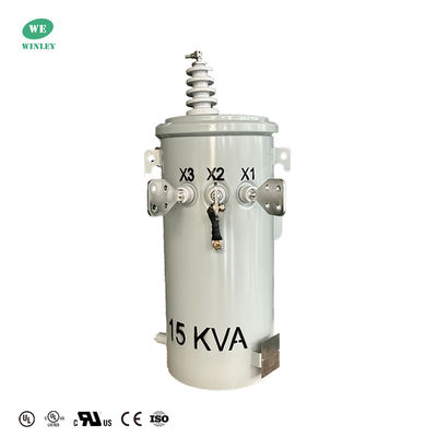 15KVA Cây biến áp gắn cột một pha dầu ngâm 13,8KV đến 120V Máy biến áp phân phối điện trên không