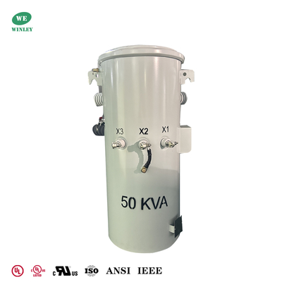 50kva Power Pole Transformer Overhead Distribution Dual Winding Transforme 4160Y đến 120V UL được chứng nhận