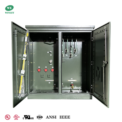 Máy biến áp ngâm dầu 3 pha 600Kva gắn bệ UL Listed 34.5KV đến 480V Phân phối điện hiệu quả