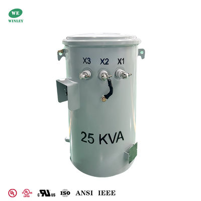 Máy biến áp phân phối trên không gắn trên cột một pha 25Kva được UL liệt kê 7200V đến 120V DOE 2016 Tiêu chuẩn CSA ANSI IEEE