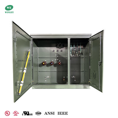 UL Danh sách 1500Kva Ba pha đệm gắn biến áp 34.5KV đến 480Y/277V biến áp phân phối điện