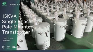 Máy biến áp gắn cực 15kva Máy biến áp ngâm dầu 13,8kv CSA C2.2 Tiêu chuẩn cUL được chứng nhận